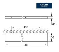 MEDIDAS REPISA CRISTAL ALLURE GROHE